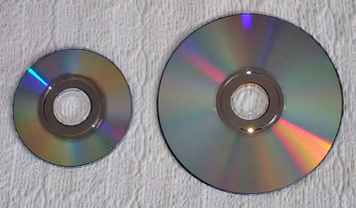 Exemples de disques au format propriétaire Gamecube et Wii